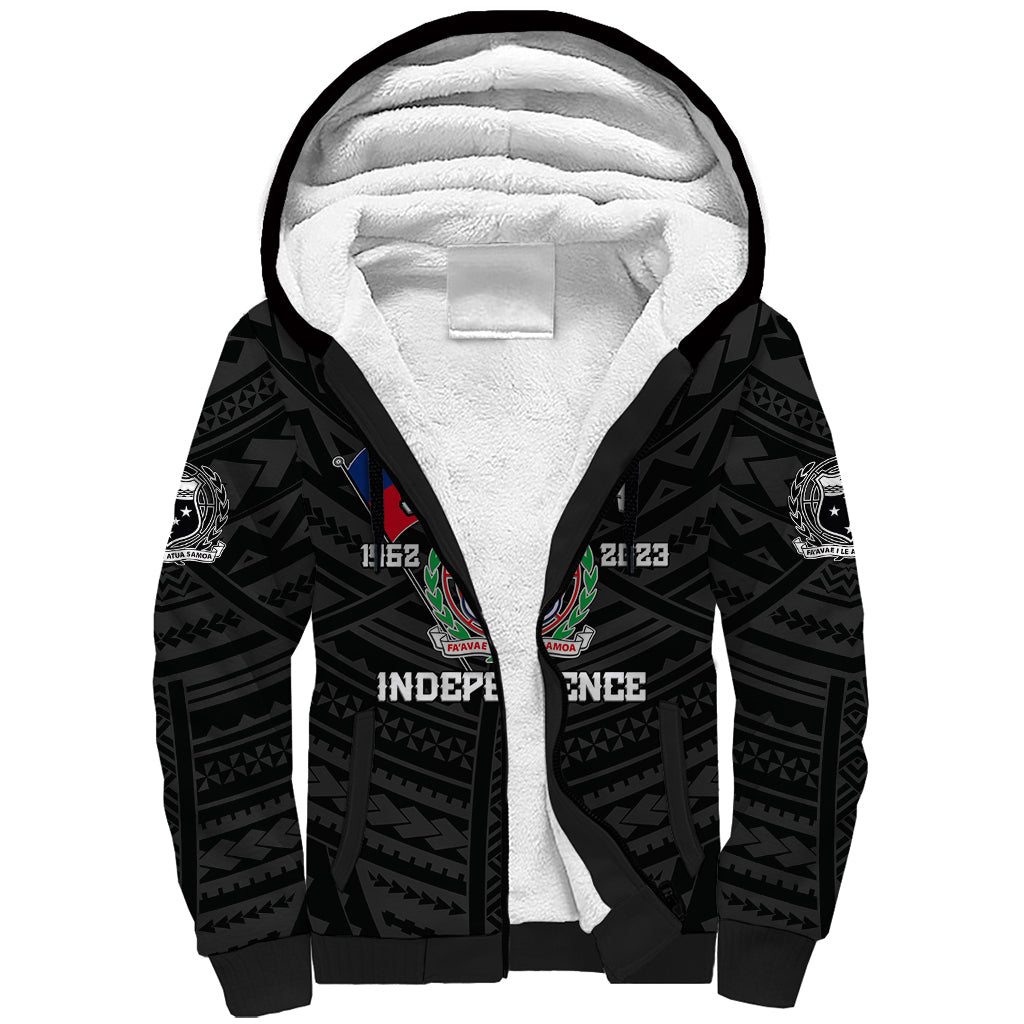 Samoa Independence Sherpa Hoodie 2023 Black Style LT6 - Wonder Print Shop