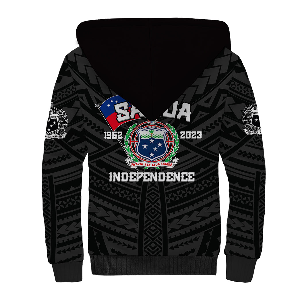 Samoa Independence Sherpa Hoodie 2023 Black Style LT6 - Wonder Print Shop