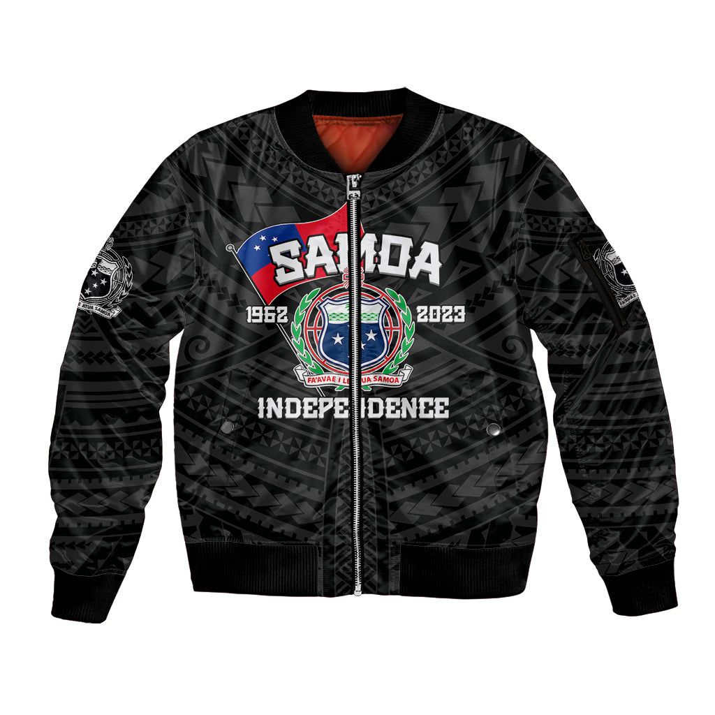 Samoa Independence Sleeve Zip Bomber Jacket 2023 Black Style LT6 - Wonder Print Shop
