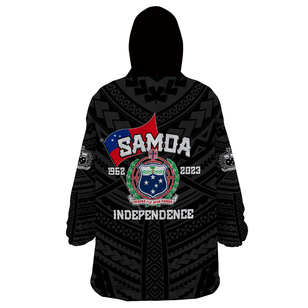 Samoa Independence Wearable Blanket Hoodie 2023 Black Style LT6 - Wonder Print Shop