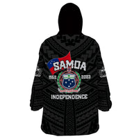 Samoa Independence Wearable Blanket Hoodie 2023 Black Style LT6 - Wonder Print Shop