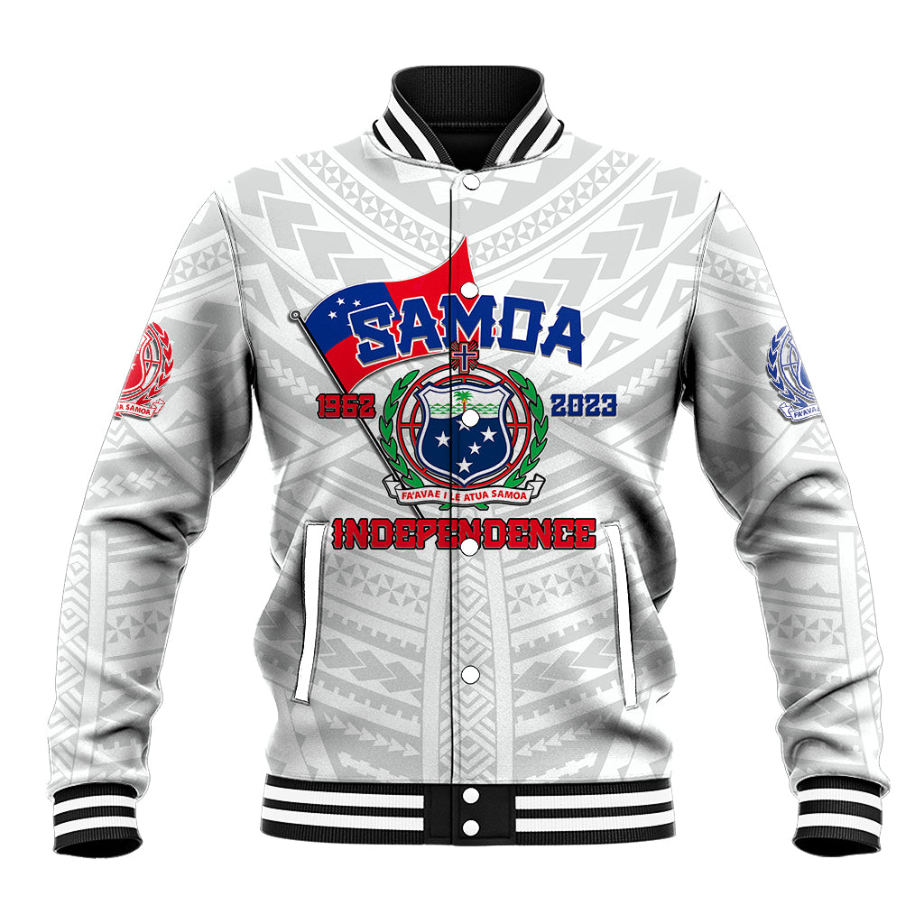 Samoa Independence Baseball Jacket 2023 White Style LT6 - Wonder Print Shop