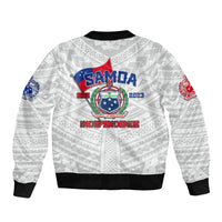 Samoa Independence Bomber Jacket 2023 White Style LT6 - Wonder Print Shop