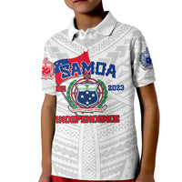 Samoa Independence Polo Shirt for Kid 2023 White Style LT6 - Wonder Print Shop