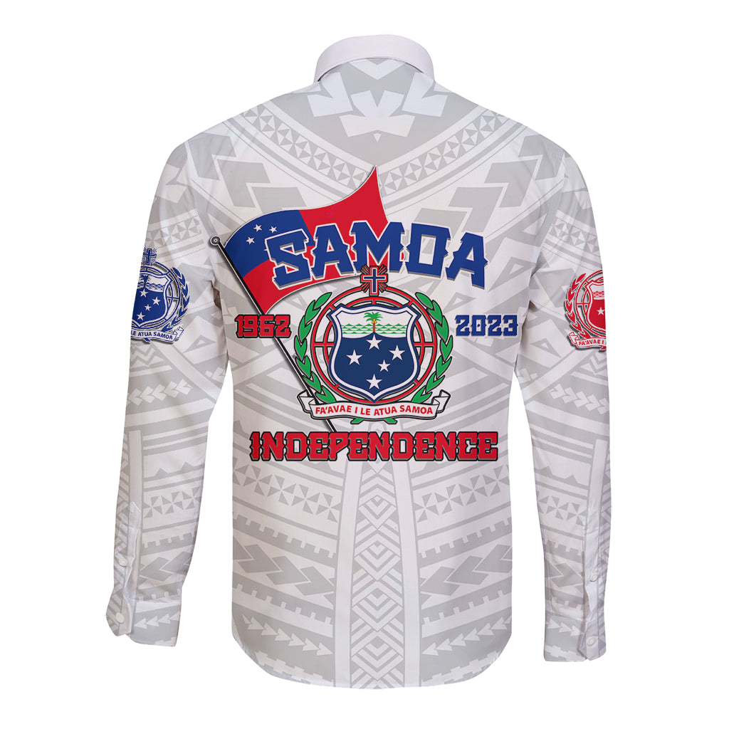 Samoa Independence Long Sleeve Button Shirt 2023 White Style LT6 - Wonder Print Shop