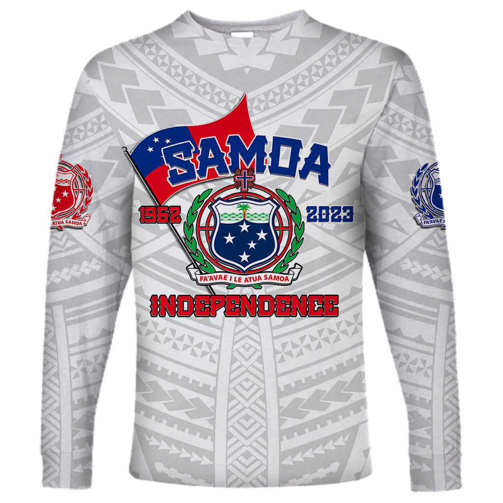 Samoa Independence Long Sleeve Shirt 2023 White Style LT6 - Wonder Print Shop