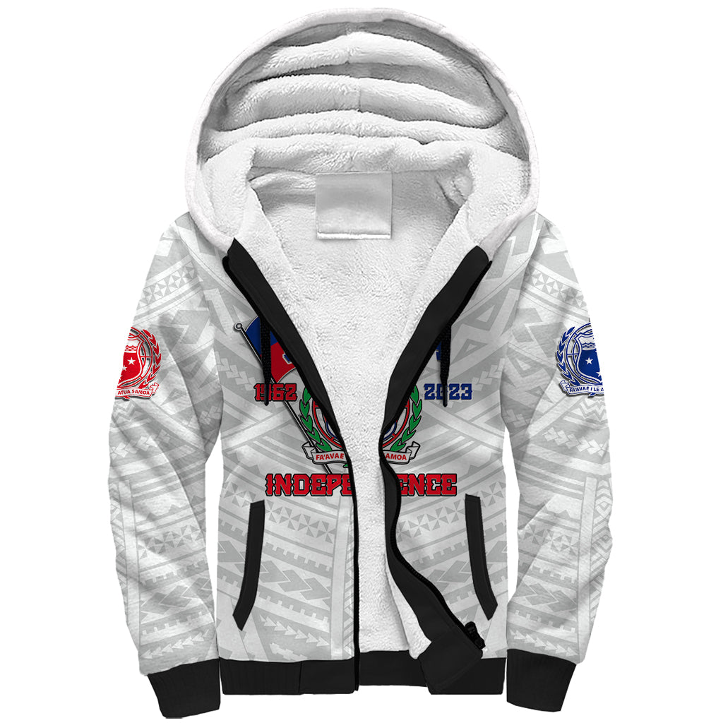 Samoa Independence Sherpa Hoodie 2023 White Style LT6 - Wonder Print Shop