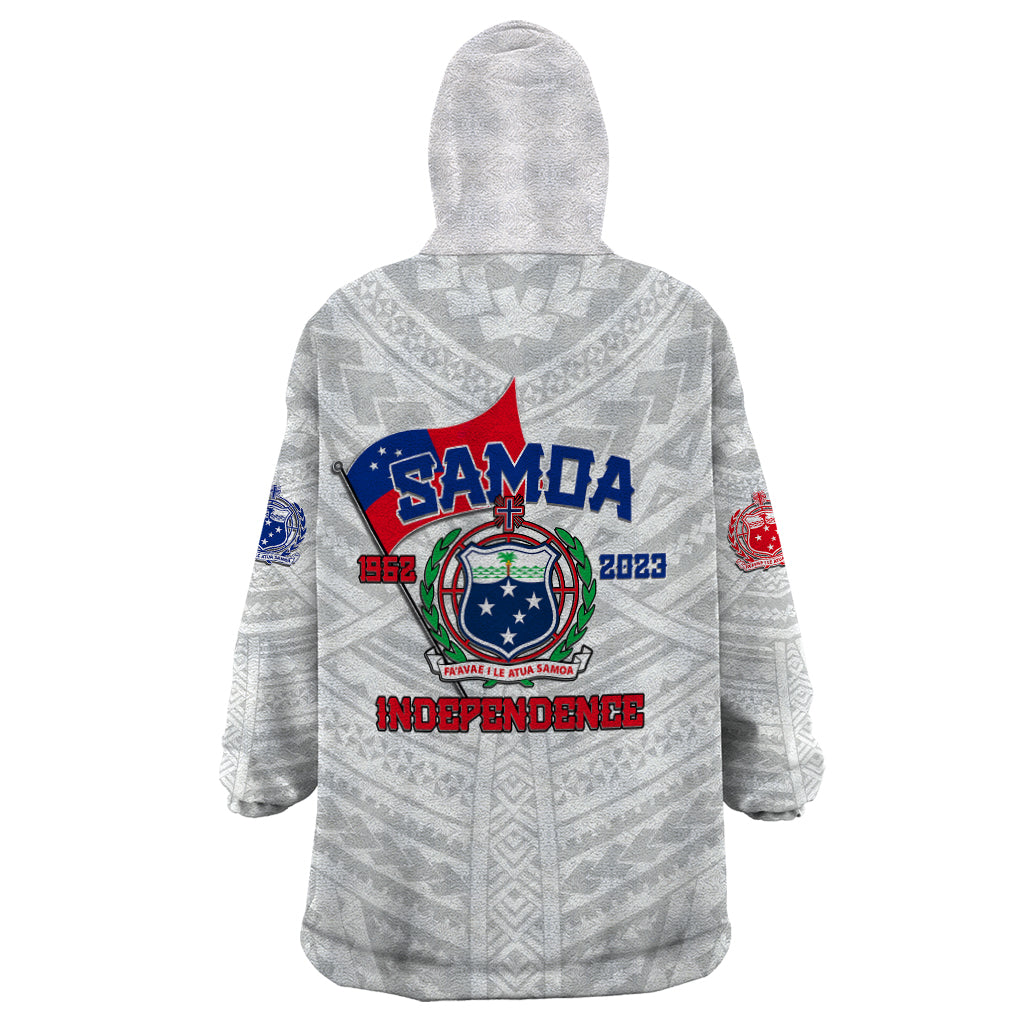 Samoa Independence Wearable Blanket Hoodie 2023 White Style LT6 - Wonder Print Shop
