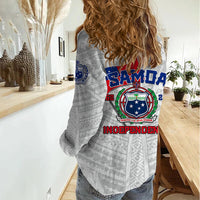 Samoa Independence Women Casual Shirt 2023 White Style LT6 - Wonder Print Shop