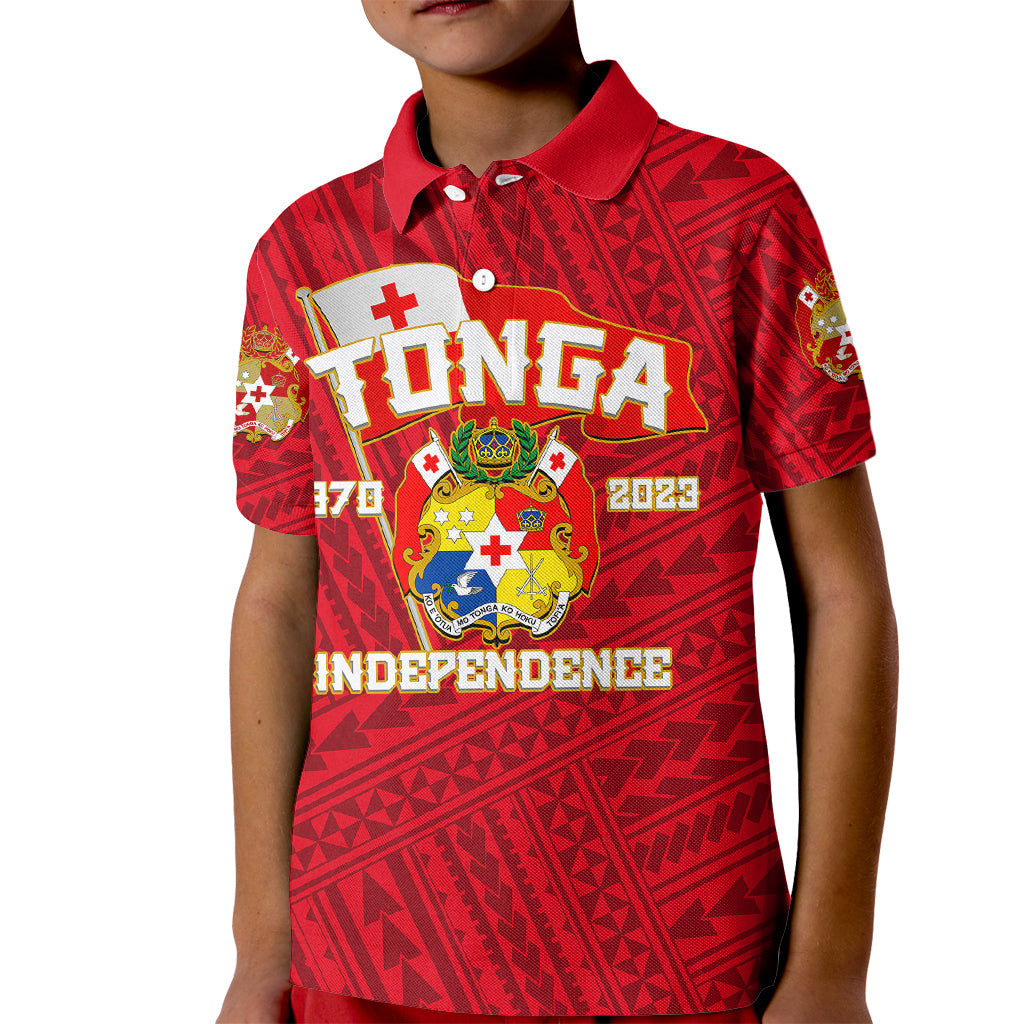 Tonga Independence Polo Shirt for Kid 2023 Red Style LT6 - Wonder Print Shop