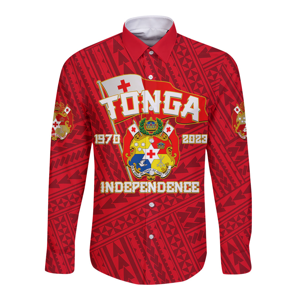 Tonga Independence Long Sleeve Button Shirt 2023 Red Style LT6 - Wonder Print Shop