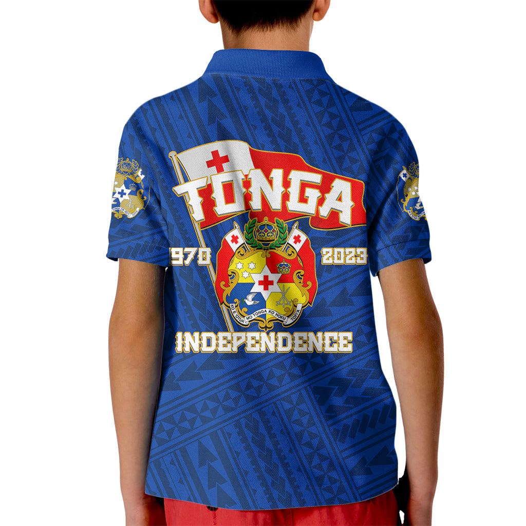 Tonga Independence Polo Shirt for Kid 2023 Blue Style LT6 - Wonder Print Shop