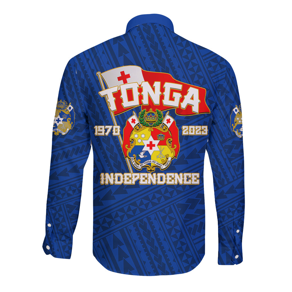Tonga Independence Long Sleeve Button Shirt 2023 Blue Style LT6 - Wonder Print Shop