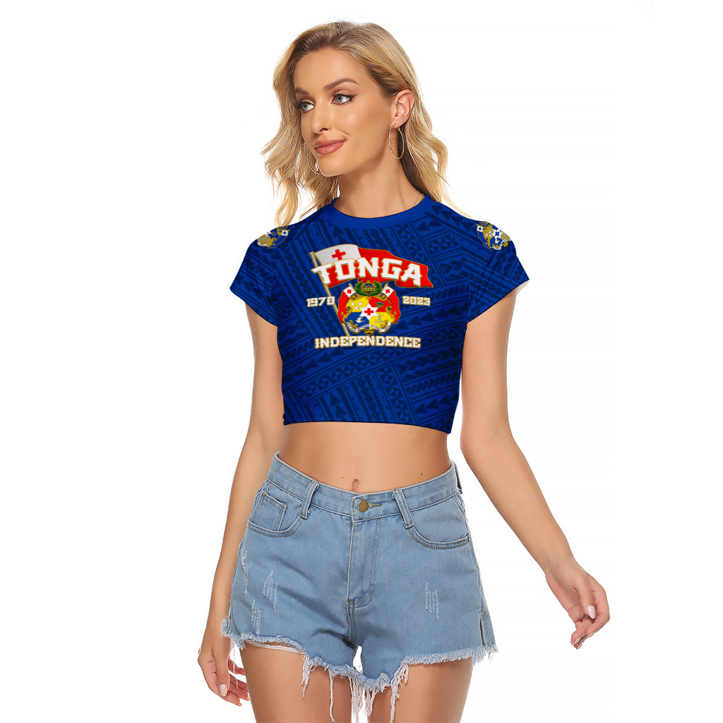Tonga Independence Raglan Cropped T Shirt 2023 Blue Style LT6 - Wonder Print Shop