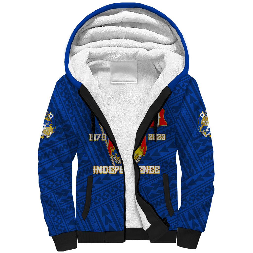 Tonga Independence Sherpa Hoodie 2023 Blue Style LT6 - Wonder Print Shop