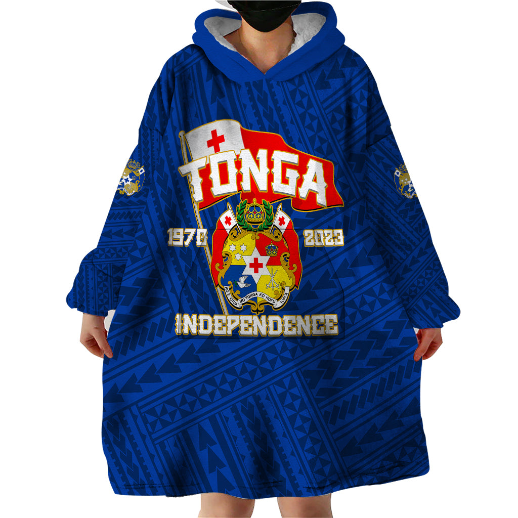 Tonga Independence Wearable Blanket Hoodie 2023 Blue Style LT6 - Wonder Print Shop