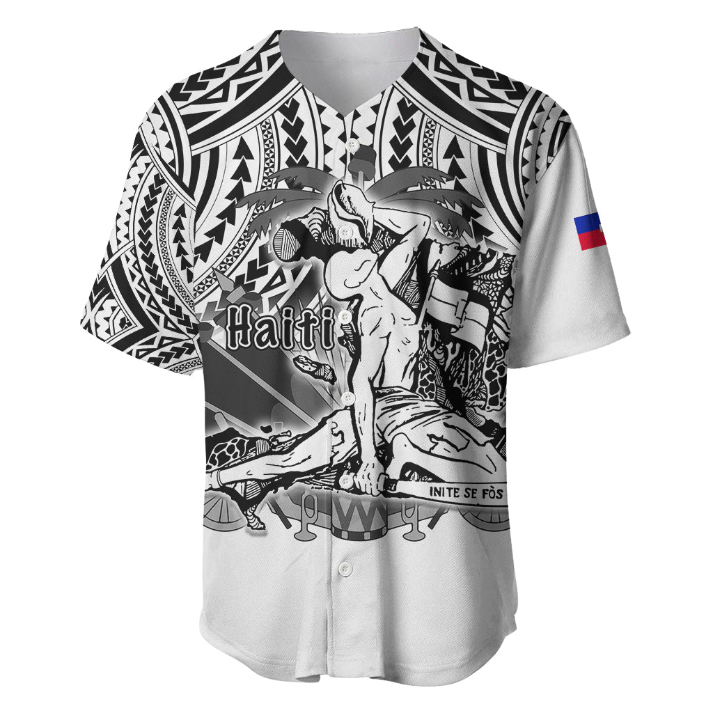 (Custom Personalised) Haiti Baseball Jersey Polynesian Neg Maron White Style LT6 - Wonder Print Shop