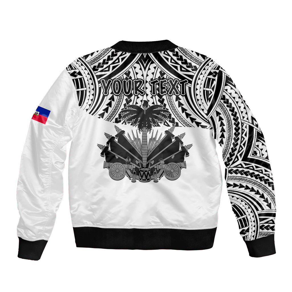 (Custom Personalised) Haiti Bomber Jacket Polynesian Neg Maron White Style LT6 - Wonder Print Shop