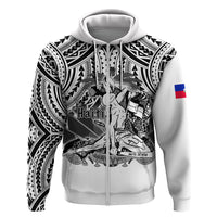 Custom Haiti Hoodie Polynesian Neg Maron White Style LT6 - Wonder Print Shop