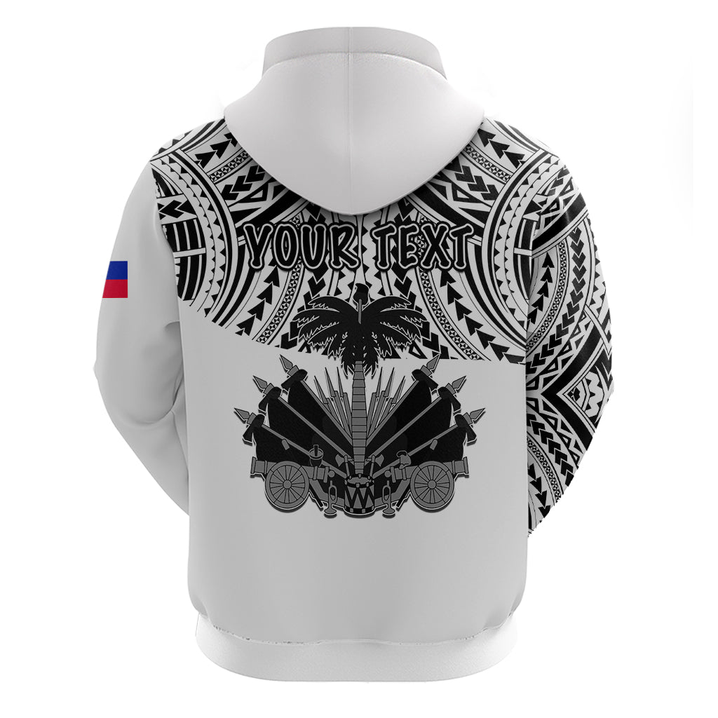Custom Haiti Hoodie Polynesian Neg Maron White Style LT6 - Wonder Print Shop