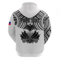 Custom Haiti Hoodie Polynesian Neg Maron White Style LT6 - Wonder Print Shop
