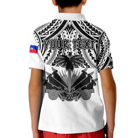 Custom Haiti Polo Shirt for Kid Polynesian Neg Maron White Style LT6 - Wonder Print Shop