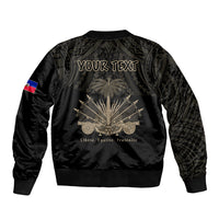 (Custom Personalised) Haiti Bomber Jacket Polynesian Neg Maron Black Style LT6 - Wonder Print Shop
