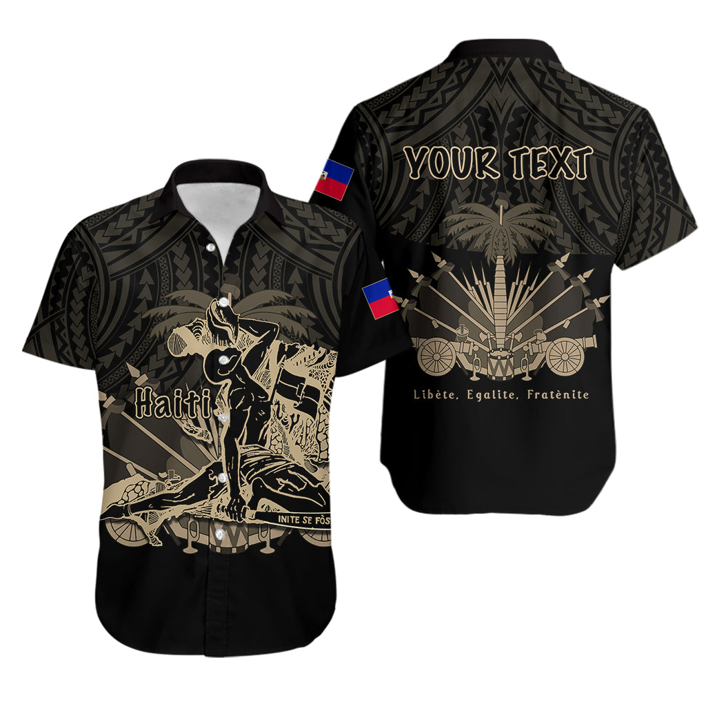 (Custom Personalised) Haiti Hawaiian Shirt Polynesian Neg Maron Black Style LT6 - Wonder Print Shop
