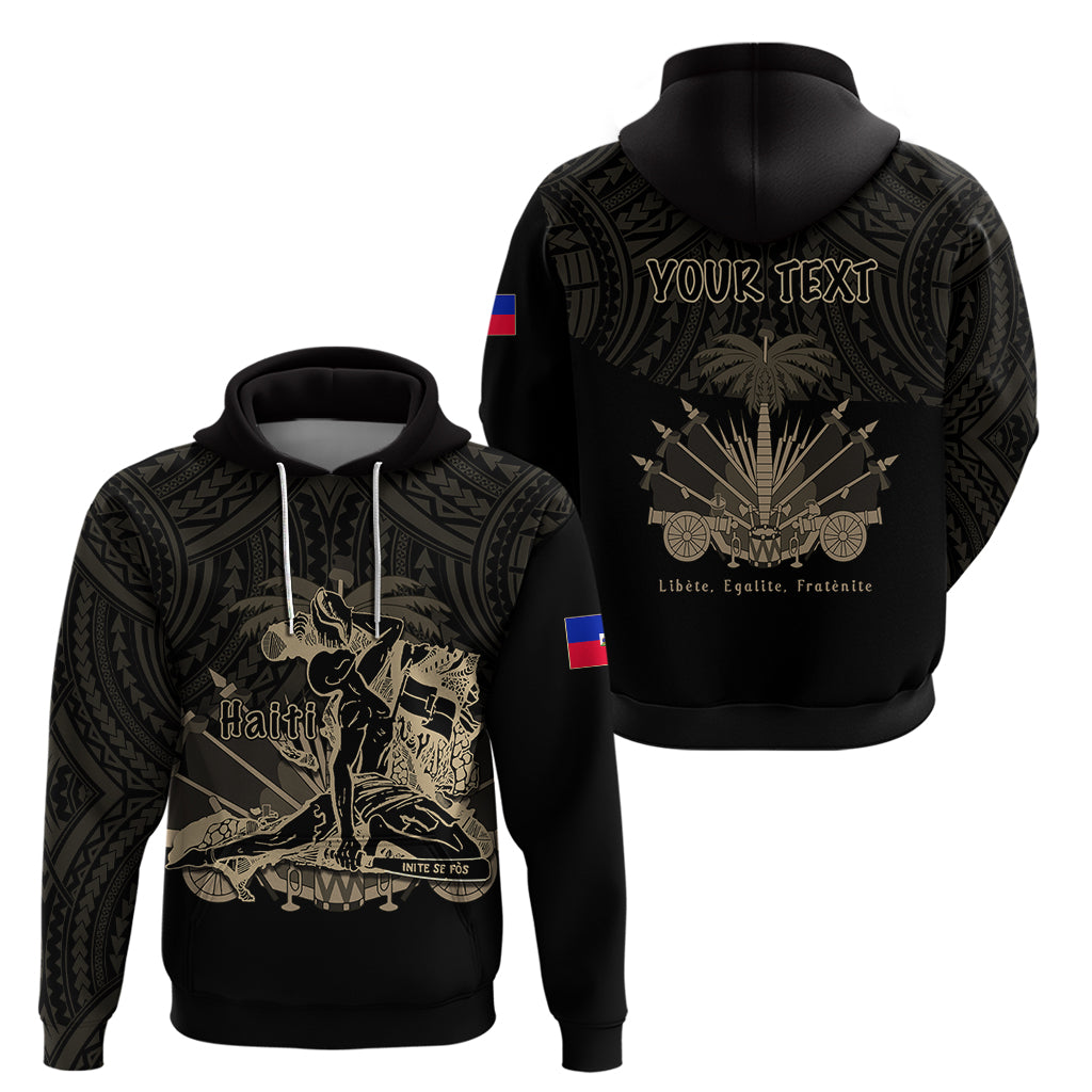 Custom Haiti Hoodie Polynesian Neg Maron Black Style LT6 - Wonder Print Shop