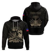 Custom Haiti Hoodie Polynesian Neg Maron Black Style LT6 - Wonder Print Shop