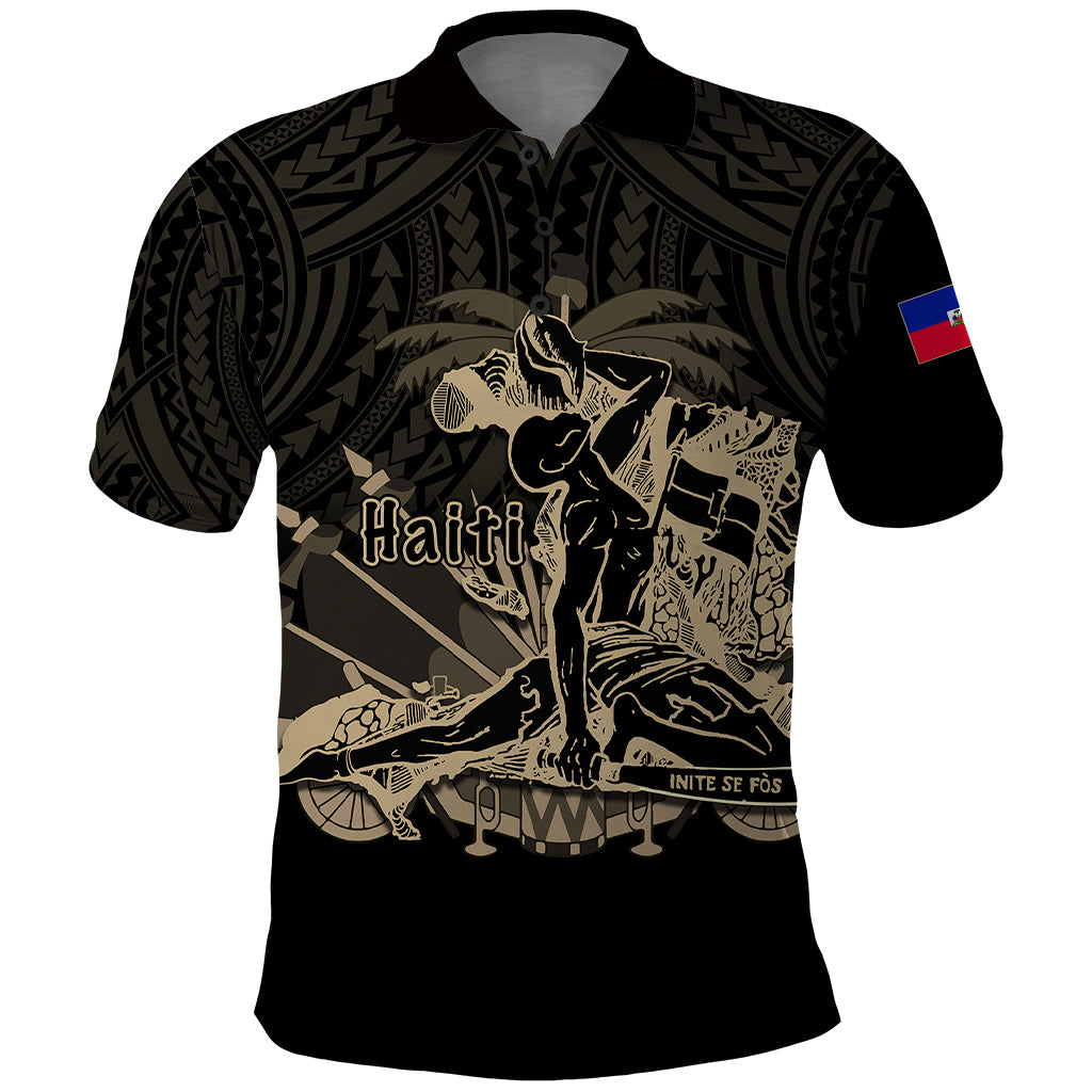 custom-personalised-haiti-polo-shirt-polynesian-neg-maron-black-style