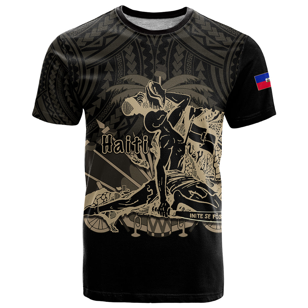 Custom Haiti T Shirt Polynesian Neg Maron Black Style LT6 - Wonder Print Shop