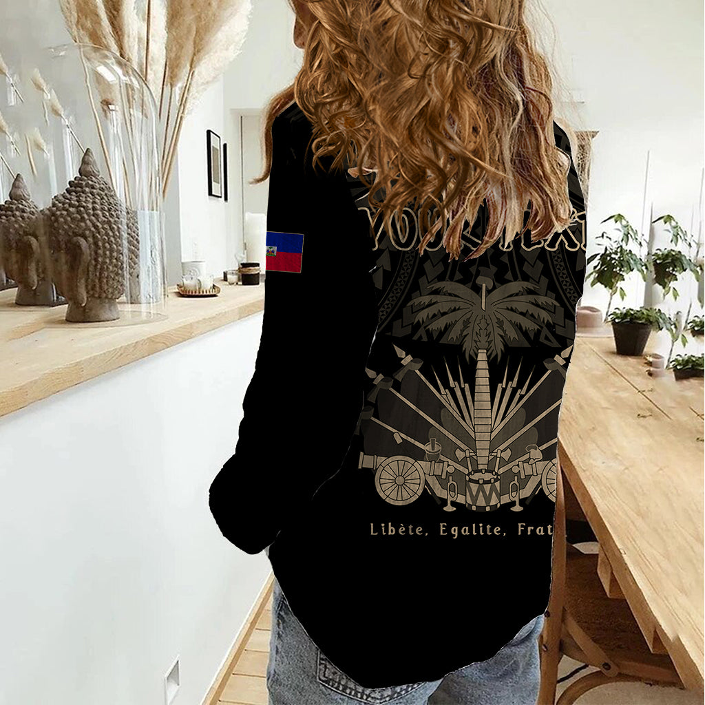 (Custom Personalised) Haiti Women Casual Shirt Polynesian Neg Maron Black Style LT6 - Wonder Print Shop