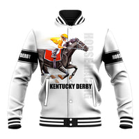 Kentucky Horse Racing Baseball Jacket Sporty Style White LT6 - Wonder Print Shop