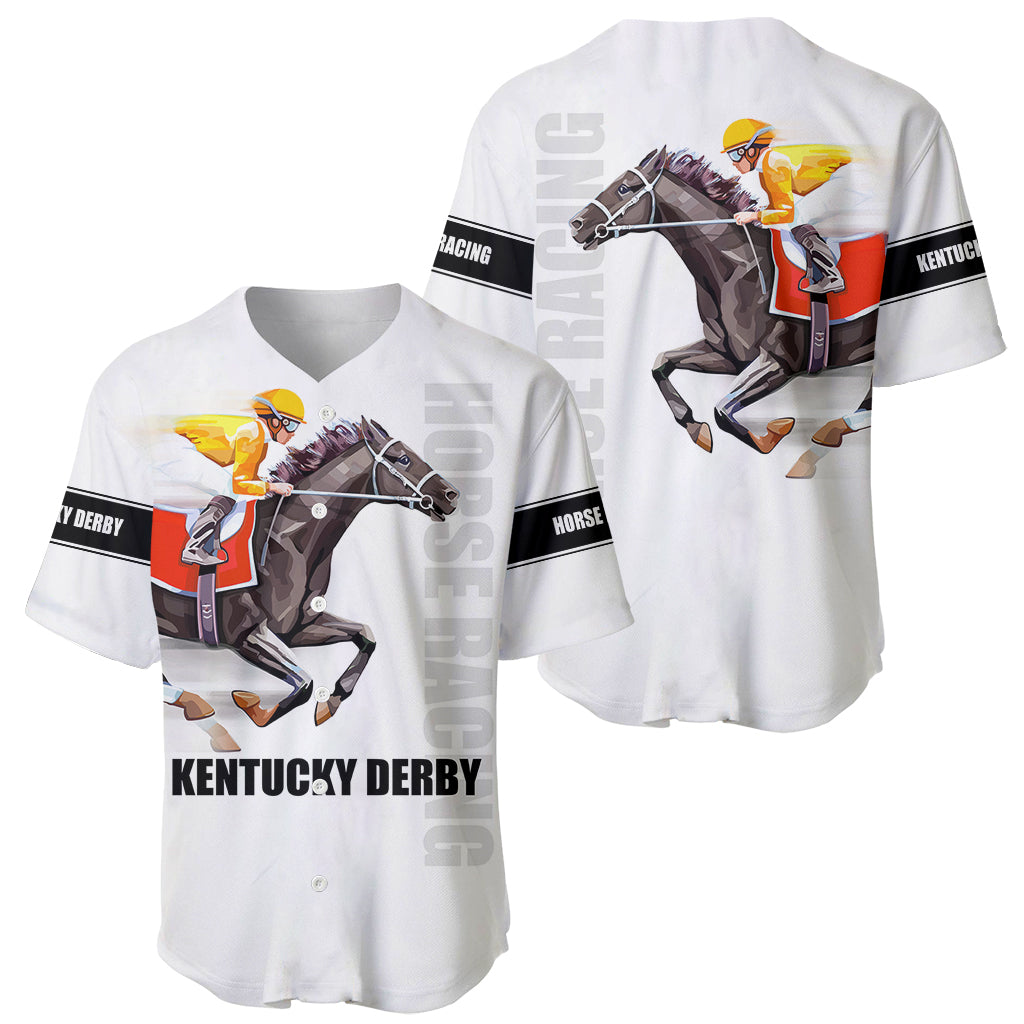 Kentucky Horse Racing Baseball Jersey Sporty Style White LT6 - Wonder Print Shop