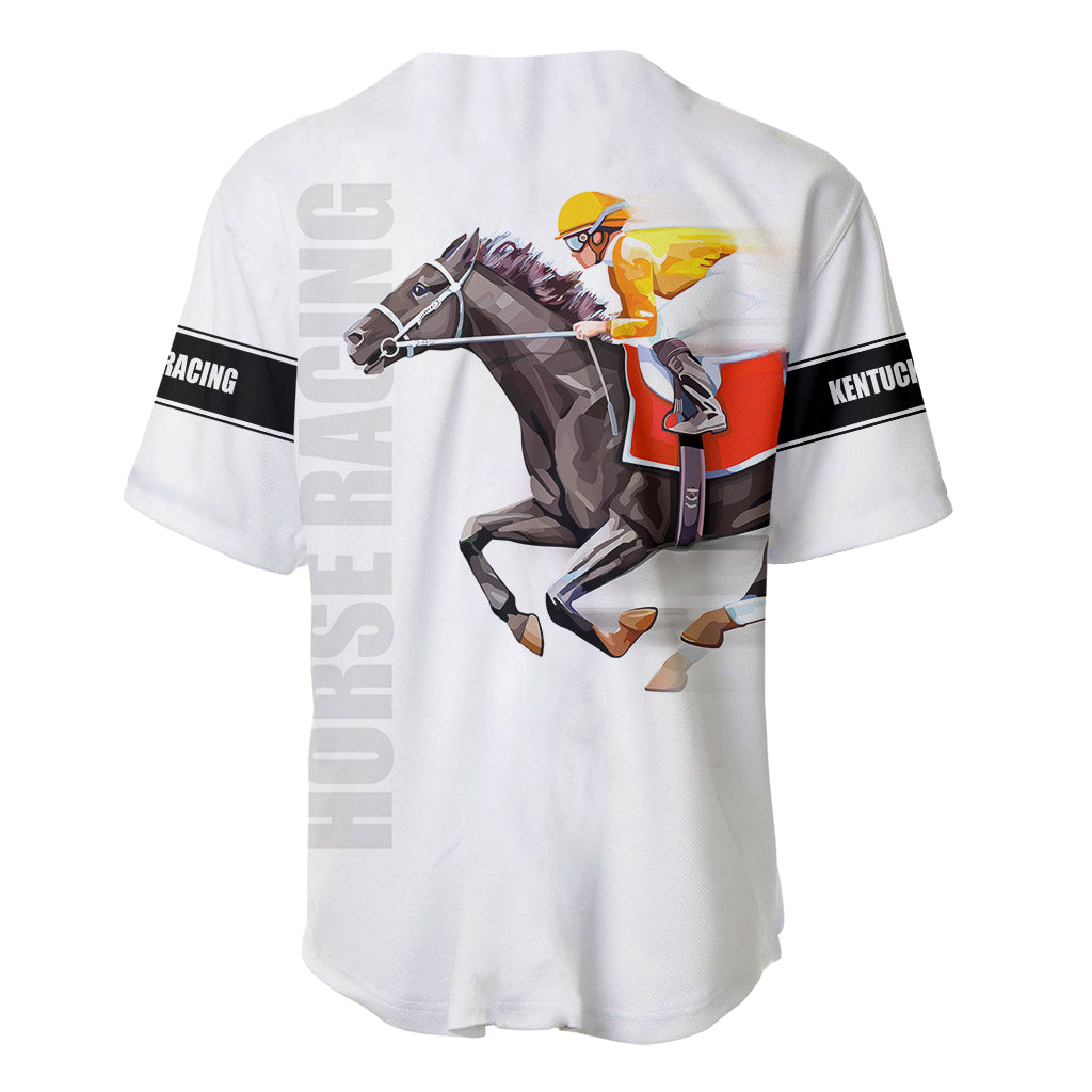 Kentucky Horse Racing Baseball Jersey Sporty Style White LT6 - Wonder Print Shop