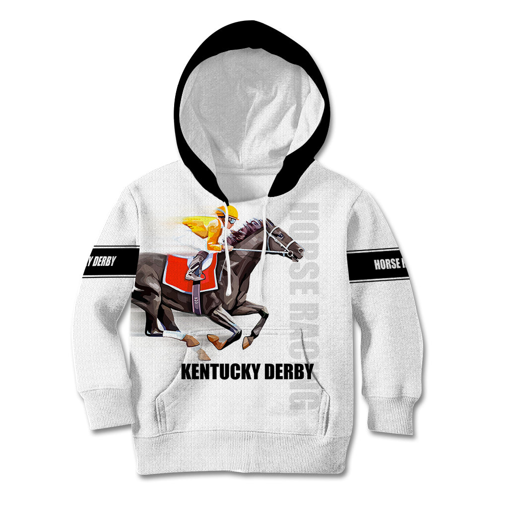 Kentucky Horse Racing Kid Hoodie Sporty Style White LT6 - Wonder Print Shop
