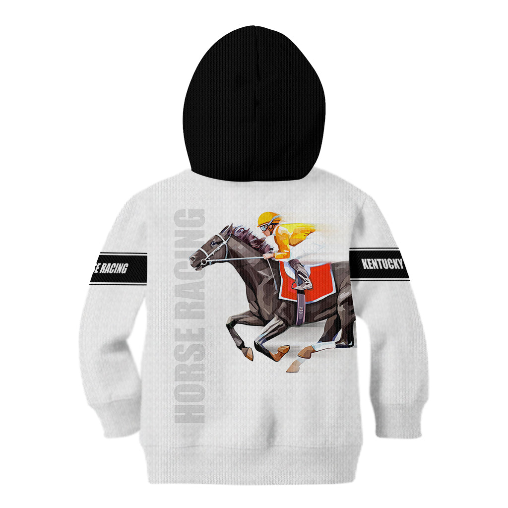 Kentucky Horse Racing Kid Hoodie Sporty Style White LT6 - Wonder Print Shop