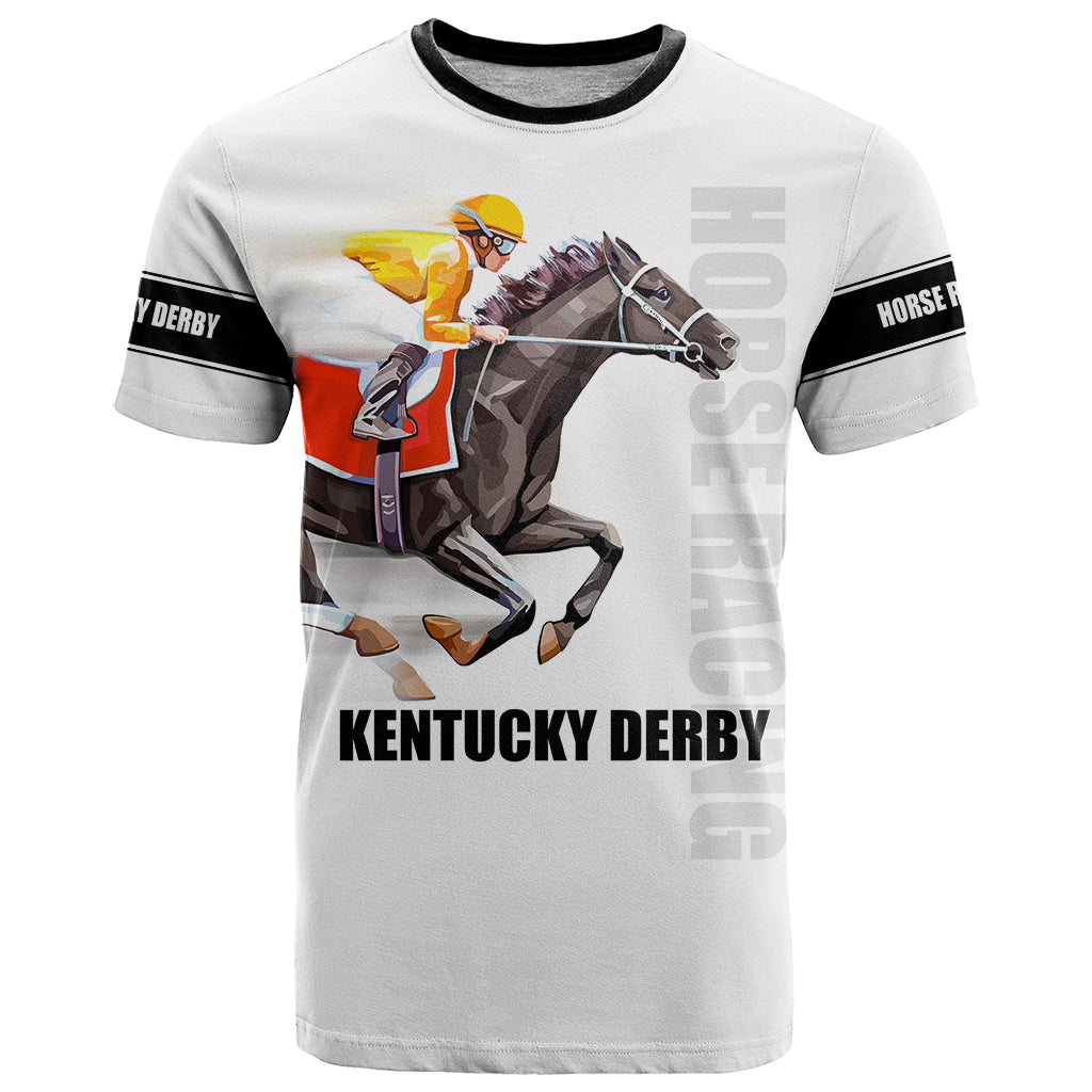 Kentucky Horse Racing T Shirt Sporty Style White LT6 - Wonder Print Shop