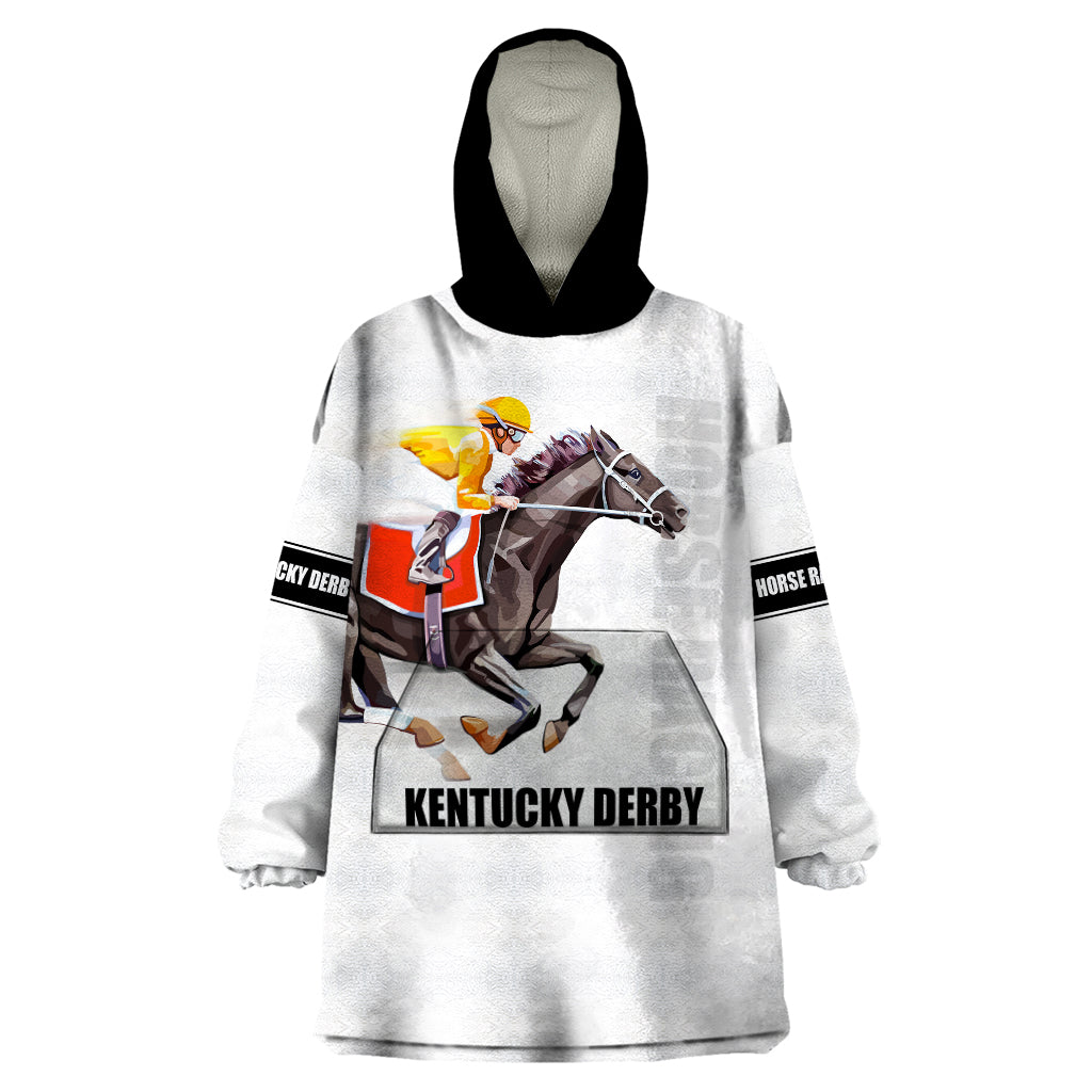 Kentucky Horse Racing Wearable Blanket Hoodie Sporty Style White LT6 - Wonder Print Shop