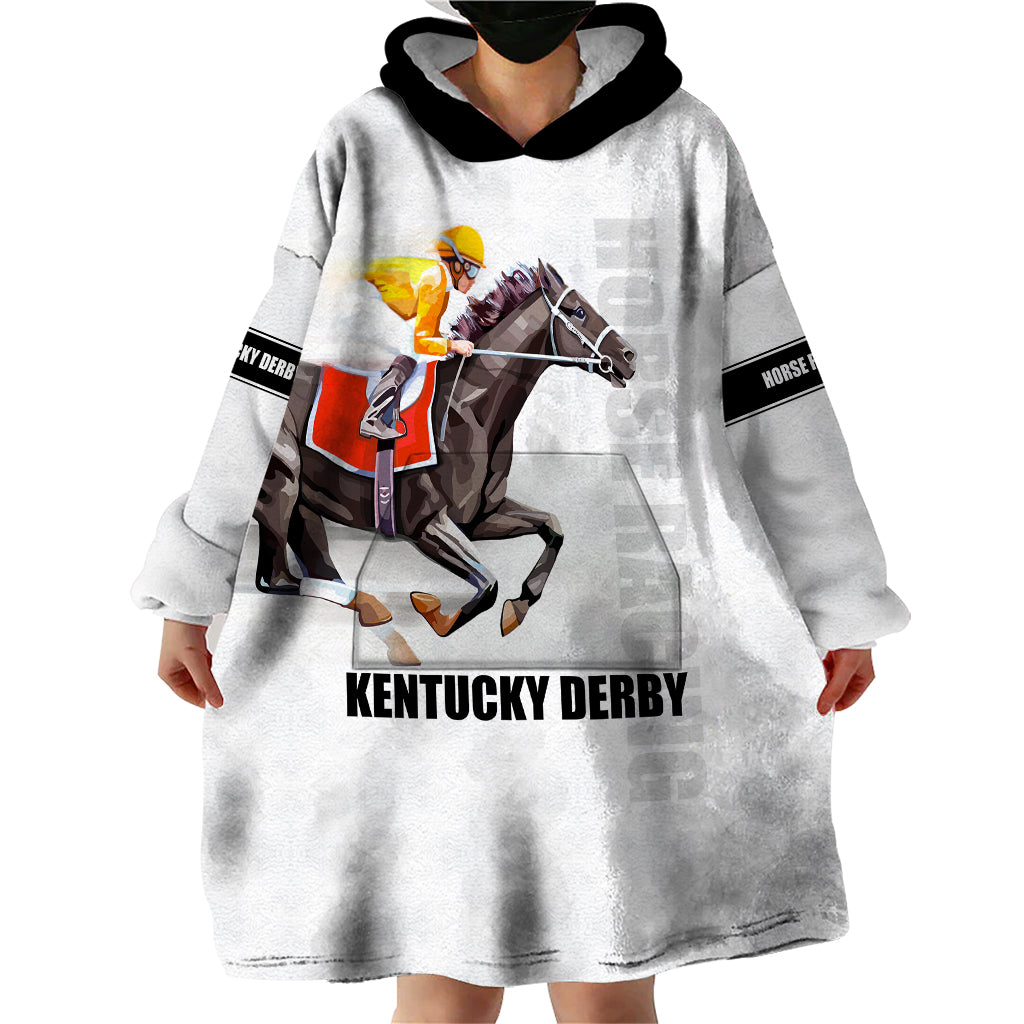 Kentucky Horse Racing Wearable Blanket Hoodie Sporty Style White LT6 - Wonder Print Shop