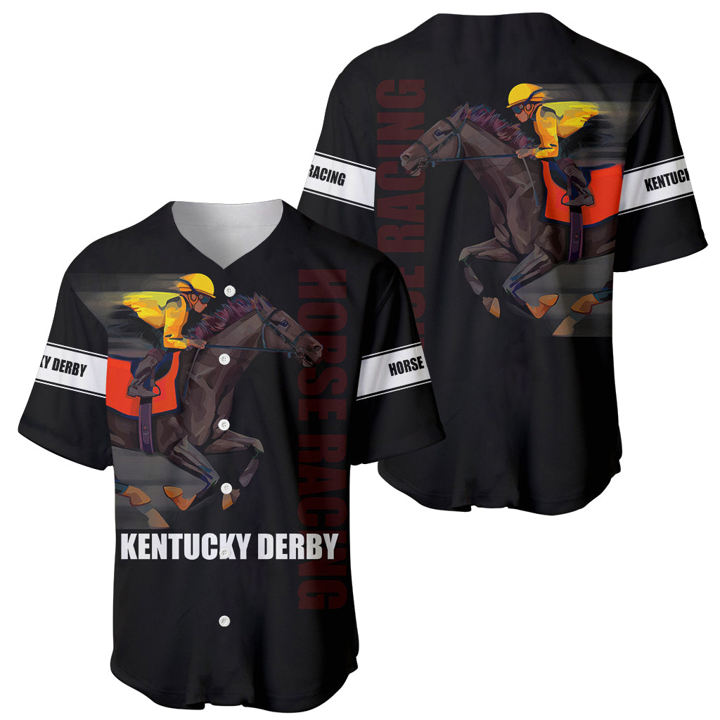 Kentucky Horse Racing Baseball Jersey Sporty Style Black LT6 - Wonder Print Shop
