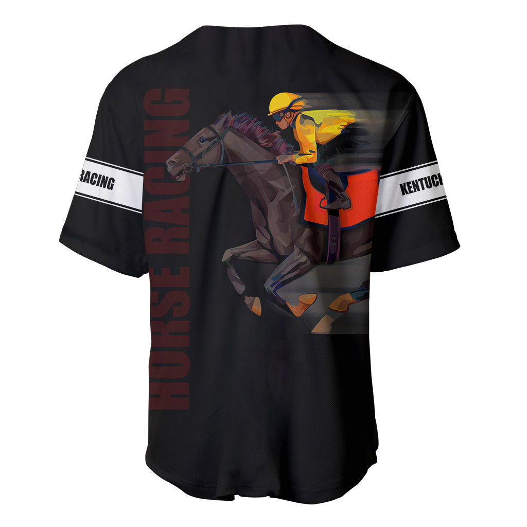 Kentucky Horse Racing Baseball Jersey Sporty Style Black LT6 - Wonder Print Shop