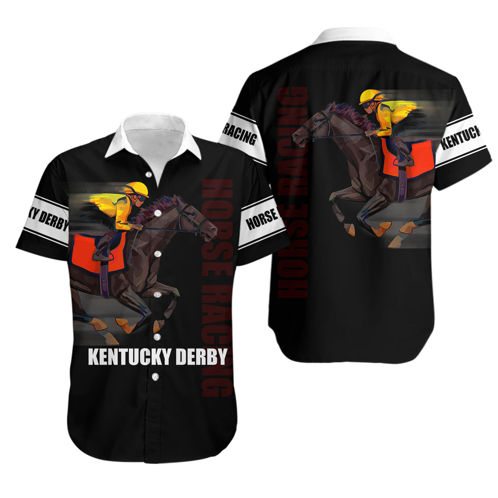 Kentucky Horse Racing Hawaiian Shirt Sporty Style Black LT6 - Wonder Print Shop