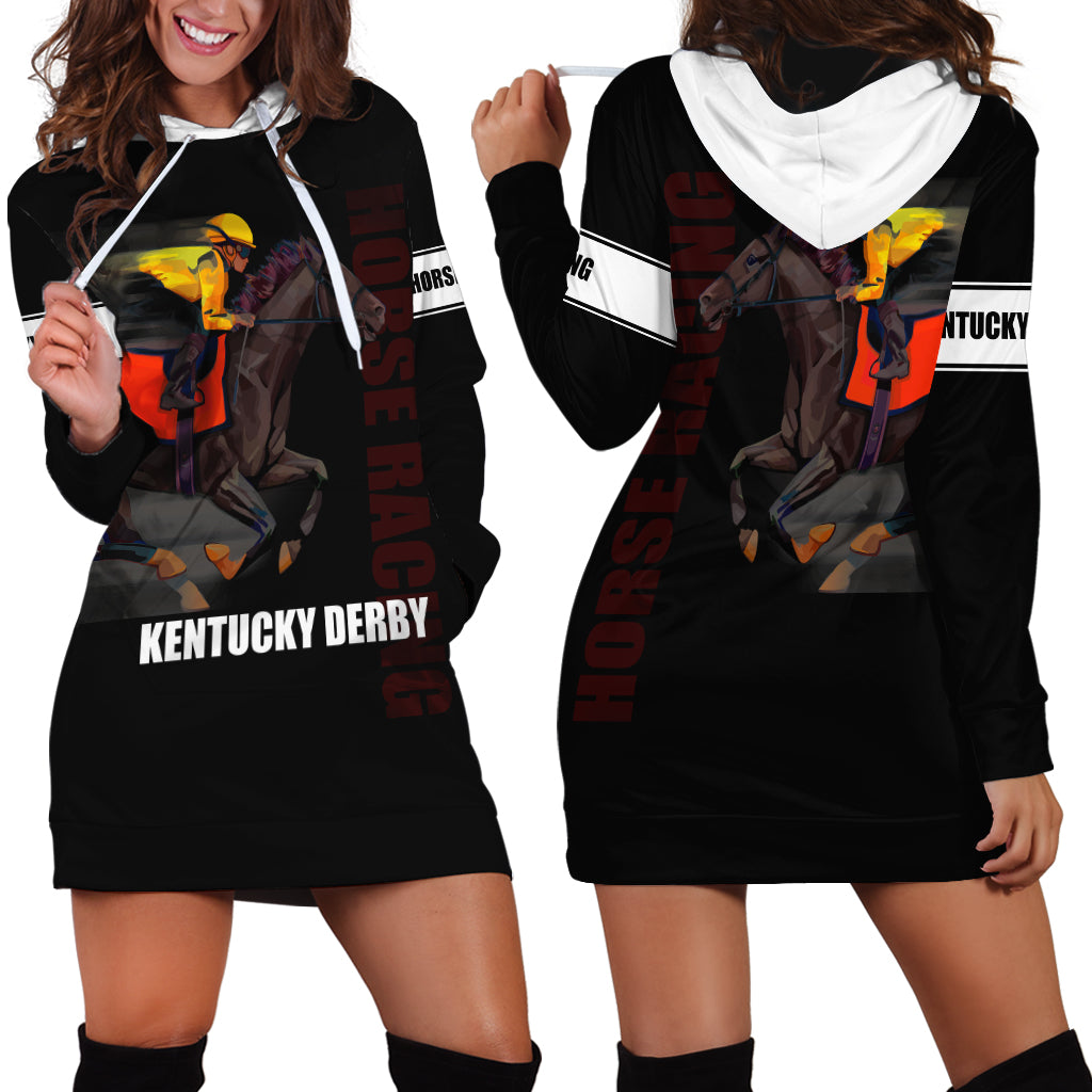 Kentucky Horse Racing Hoodie Dress Sporty Style Black LT6 - Wonder Print Shop