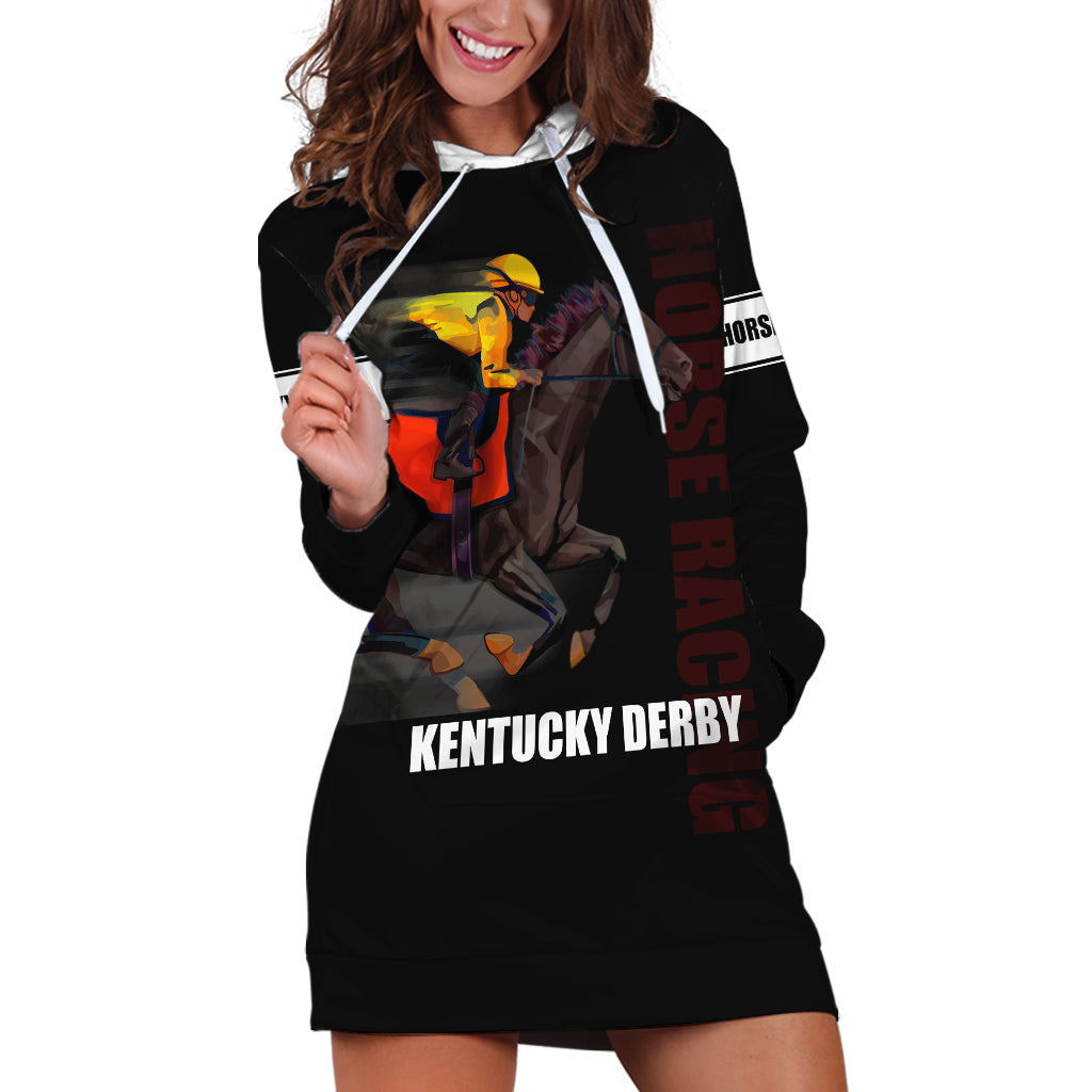 Kentucky Horse Racing Hoodie Dress Sporty Style Black LT6 - Wonder Print Shop
