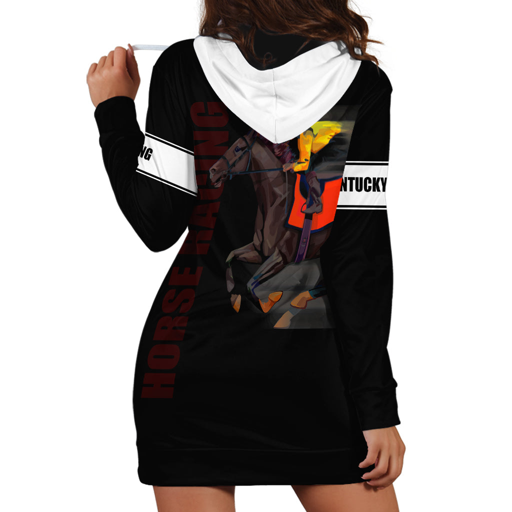 Kentucky Horse Racing Hoodie Dress Sporty Style Black LT6 - Wonder Print Shop
