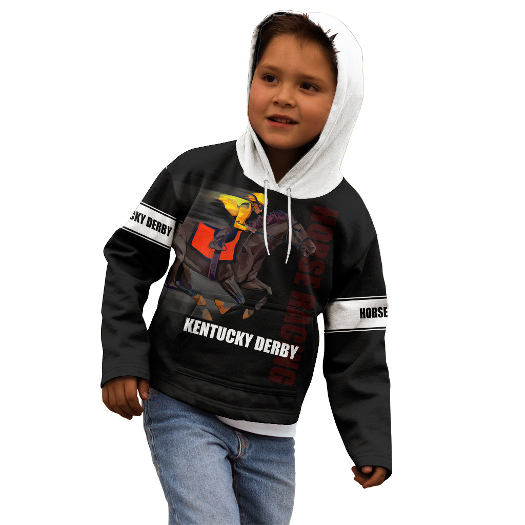 Kentucky Horse Racing Kid Hoodie Sporty Style Black LT6 - Wonder Print Shop