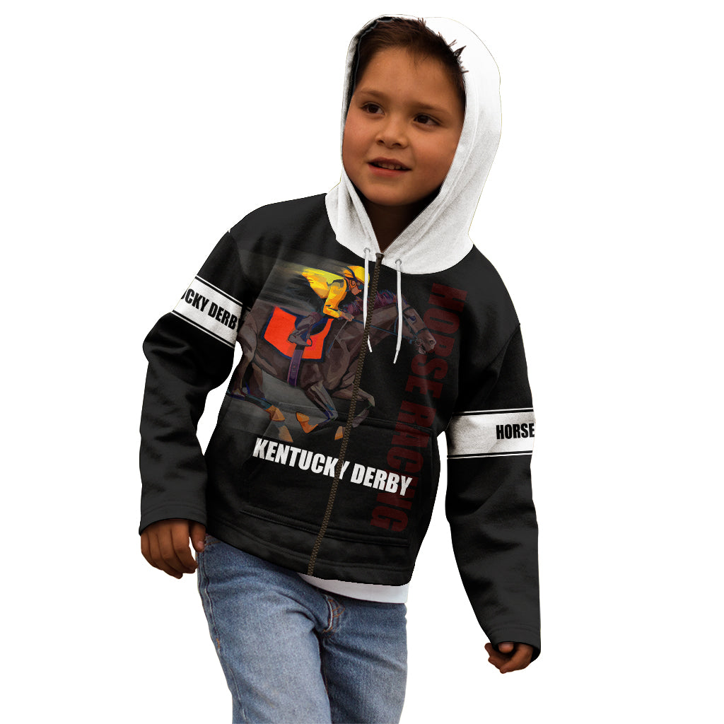 Kentucky Horse Racing Kid Hoodie Sporty Style Black LT6 - Wonder Print Shop
