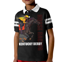 Kentucky Horse Racing Polo Shirt for Kid Sporty Style Black LT6 - Wonder Print Shop